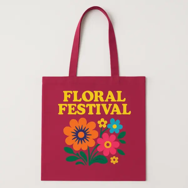Printed Cotton Shopper Tote Bag - Image 4
