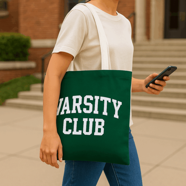 Varsity Cotton Shopper Tote Bag - Image 5